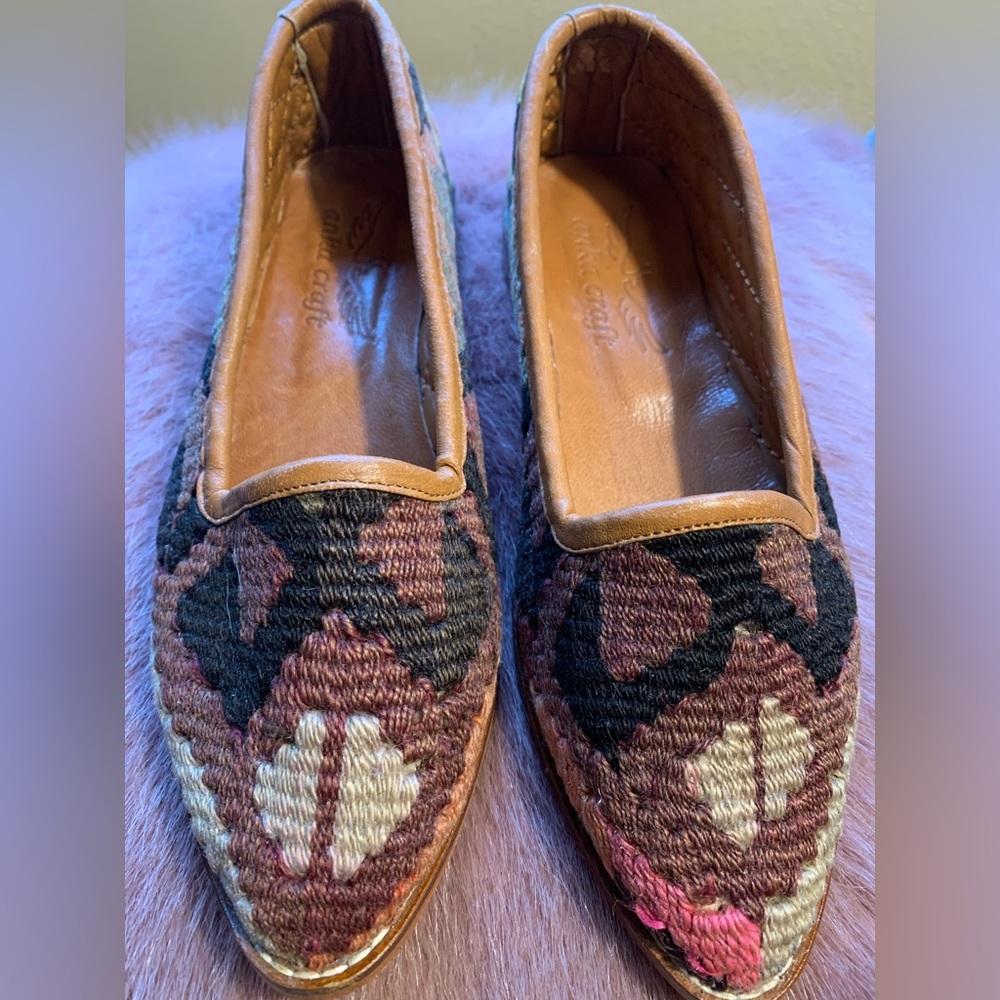 Anka Craft Kilim leather Loafers SZ 38 handmade in turkey